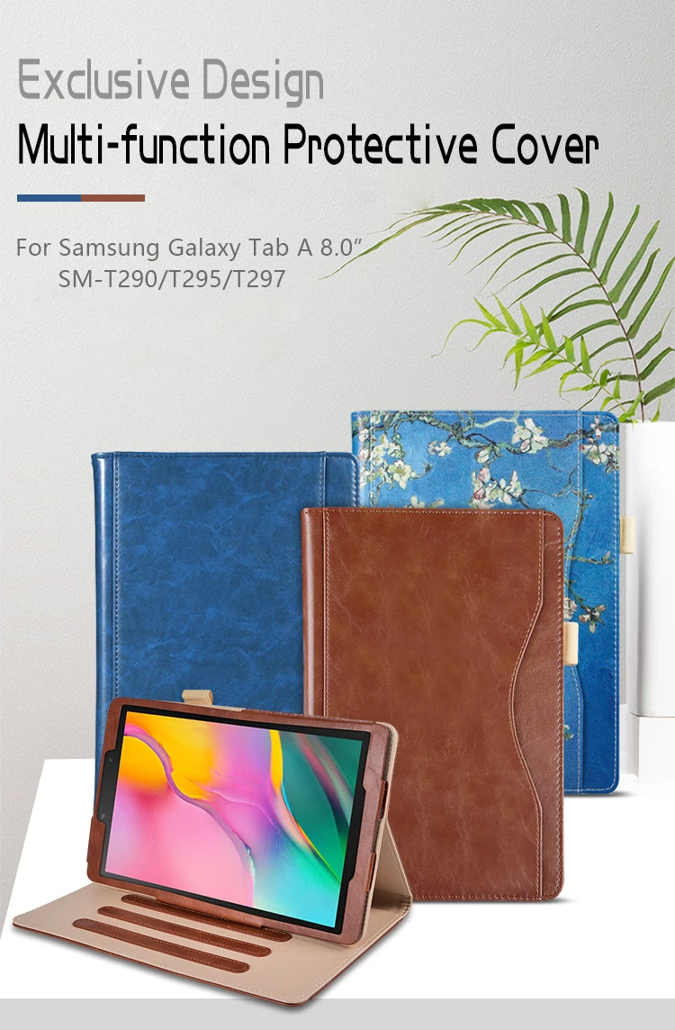 Чехол для планшета samsung galaxy tab A 8,0 SM-T295 T290 T297 чехол из искусственной кожи с подставкой для samsung galaxy tab A8.0 T295 T297