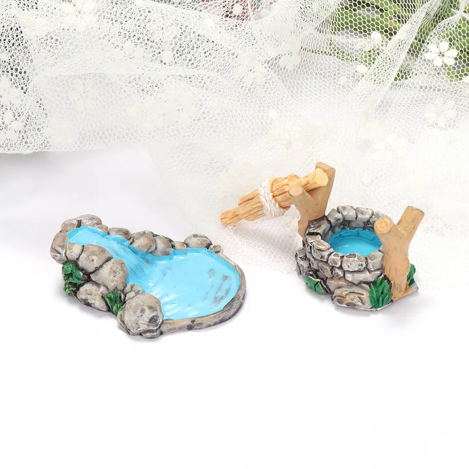 Mini figuras de puente de pozo de agua, artesanía en miniatura, jardín de  hadas, gnomo, musgo, terrario, regalo, adorno artesanal, decoración de  jardín, nuevo - AliExpress, image size:960x960