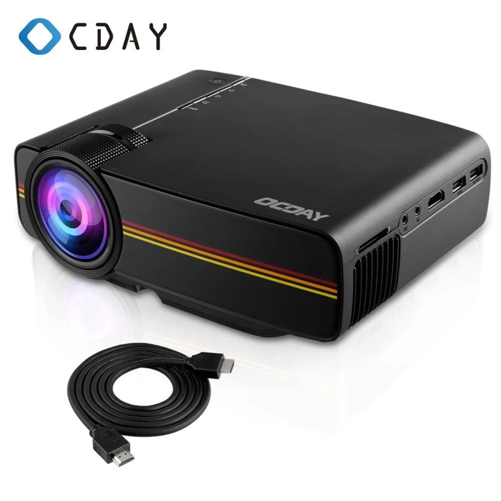 YG400 Mini Projector 1200 Lumens HD LED Video Home Theater Cinema Wired 1080P-HDMI Multimedia Player Digital Projector Beamer US