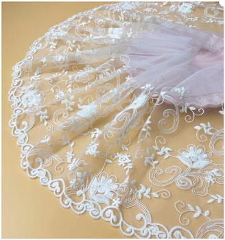 

2020 New Handmade DIY Production Materials Cotton Embroidery Flowe Lace Trim Encrypted Mesh Skirt Decoration Material RS2741