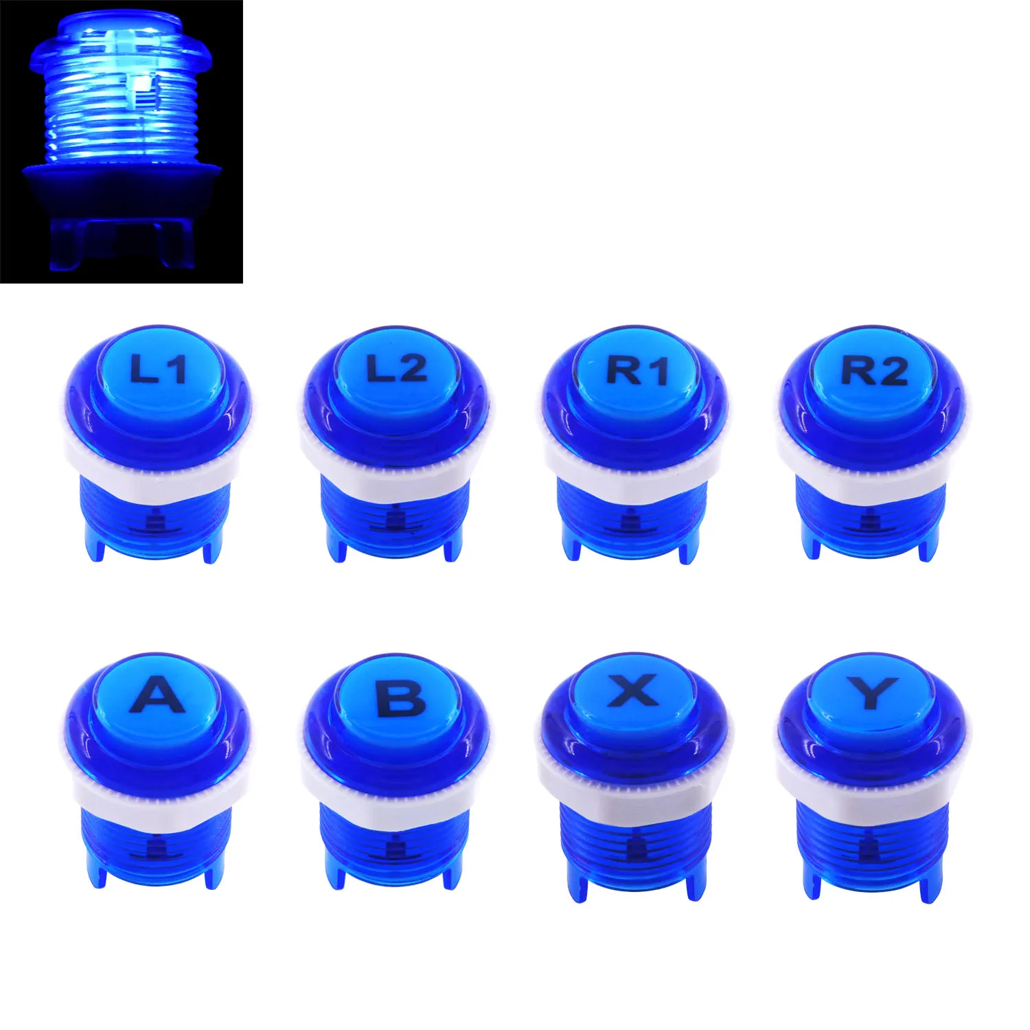 SJ@ JX 8 шт. светодиодный кнопки для аркадных игр с логотипом Cherry MX Microswitch X Y Start выберите для PC MAME Raspberry Pi - Цвет: Синий