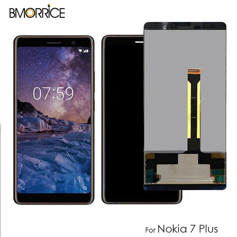 

6.0'' LCD For Nokia 7 Plus LCD Display Touch Screen Glass Panel Digitizer Assembly N7 Plus TA-1062 TA-1046 TA-1055 Black