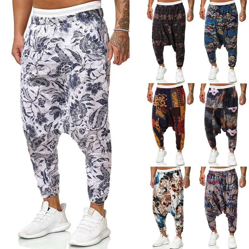 Men Baggy Harem Pants Hip-hop Women Wide Leg Trousers Male Casual Vintage Long Pants