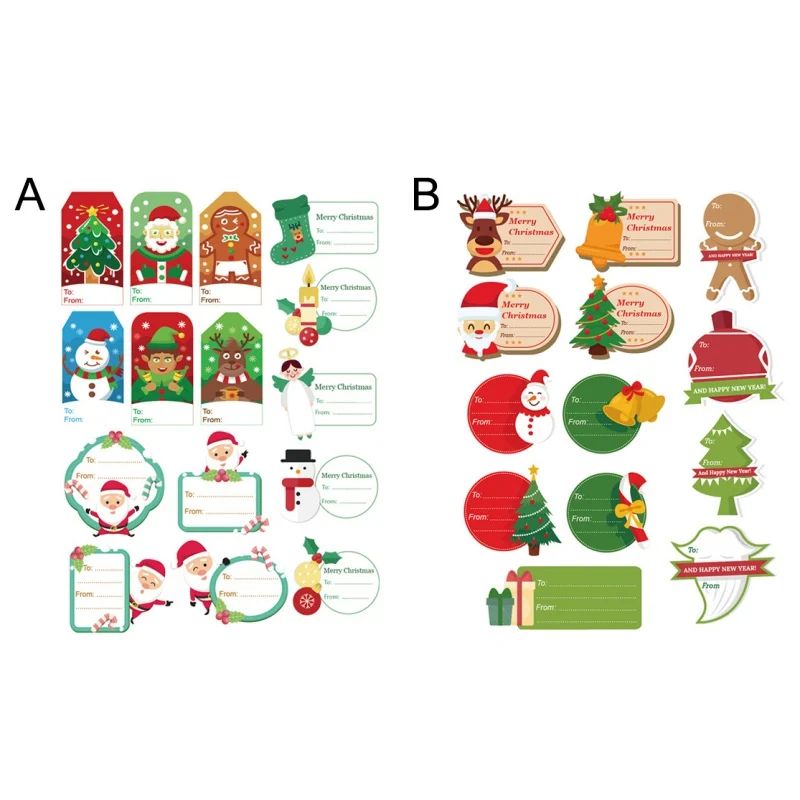 Christmas Gift Tag Stickers Diy Decorative Sticker Self Adhesive Presents Labels Decals