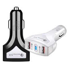 Светодиодный Автомобильное устройство для быстрой зарядки ноутбука зарядное устройство 2 порта USB зарядное устройство QC 3,0 для iPhone X Высокое качество