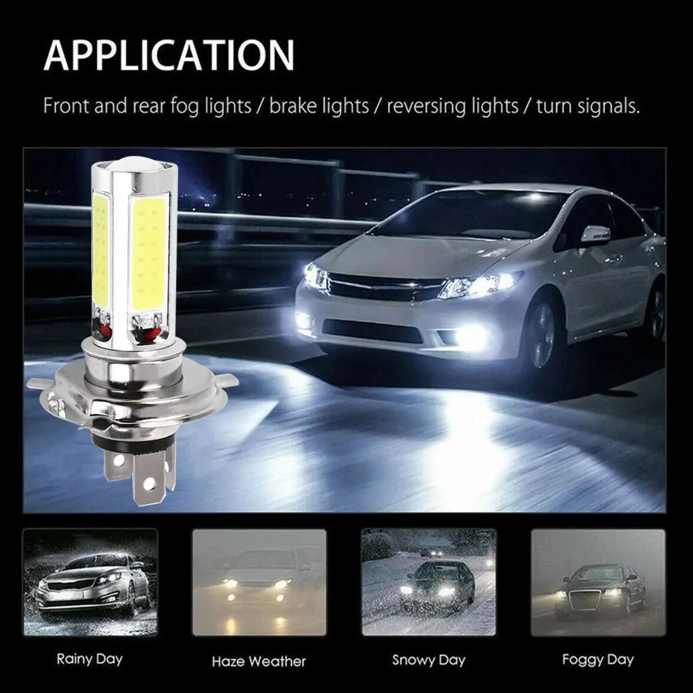 1 шт. P15D H4 HB2 9003 51 светодиодный 12V Высокая Яркость Автомобильный светодиодный противотуманный светильник головной светильник лампы белого цвета светодиодный головной светильник