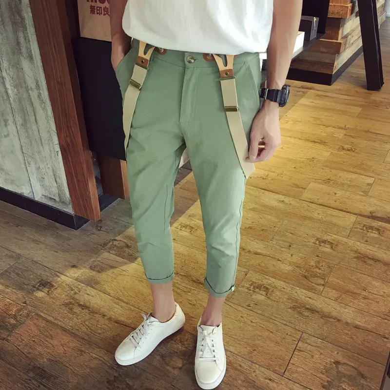 2021 мужские облегающие рабочие брюки комбинезон комбинезоны черные/зеленые