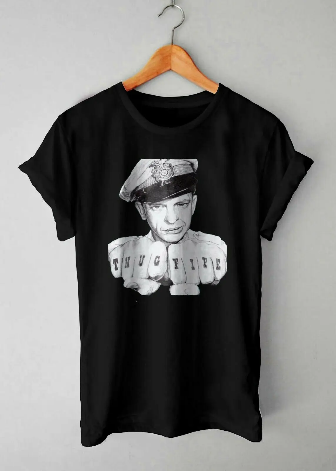Футболка Barney Fife Is Thug Life Gansta винтажный Размер S 2Xl | Мужская одежда