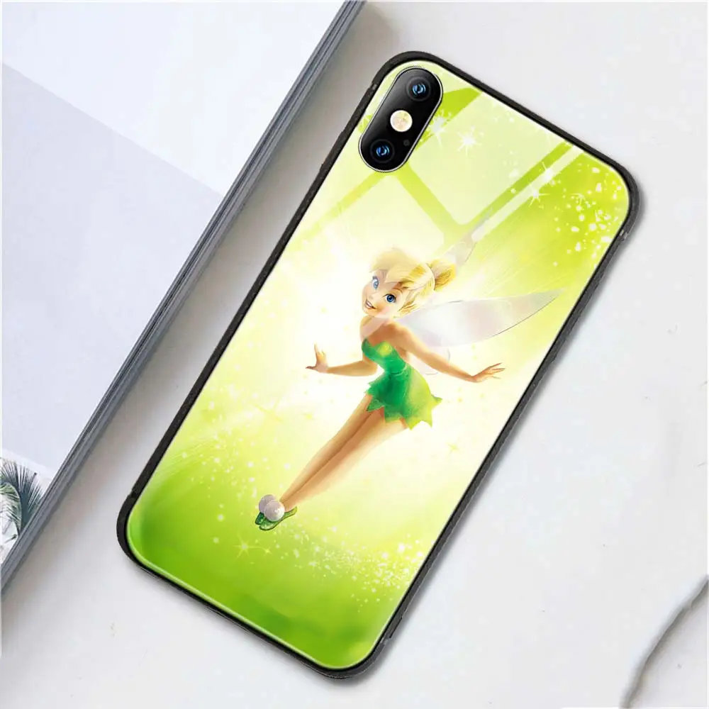 T19 Чехол для телефона из закаленного стекла для iPhone 6 6S 7 8 Plus X XS XR XSMax чехол для iPhone 11 11Pro Max Tinker Bell Tinkerbell аниме - Цвет: T19