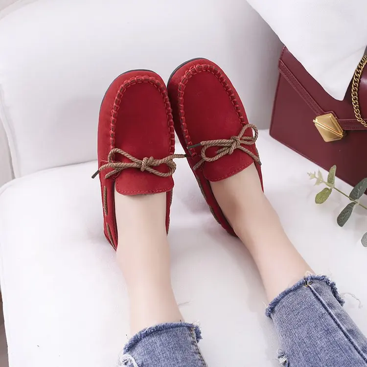 

2019 Spring And Autumn Fashion Shoes New Style Korean-style Flat round-Toe Bow Versatile Peas Shoes Women's