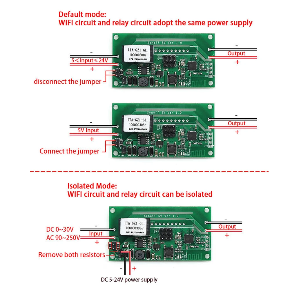 Smart Switch Itead SONOFF SV Wifi Smart Switch Safe Voltage WiFi Wireless Smart Home Module Support Secondary Development Works Alexa