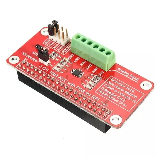 ADS1115-ADC модуль для Raspberry Pi 3/2/B+ OUJ99