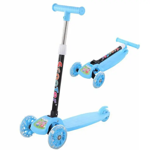 Children's Scooters Luminous Wheel Two Modes Outdoors Scooter For Kids Long Folded Four Rounds 4