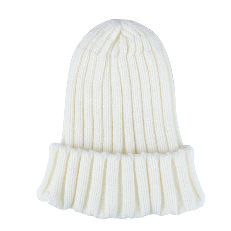 Осенне-зимняя женская шапка, шапки для девочек, вязаные шапочки, шапка, новая Толстая Женская шапка, подарки на открытом воздухе, чулки для лыжников, шапки - Цвет: White