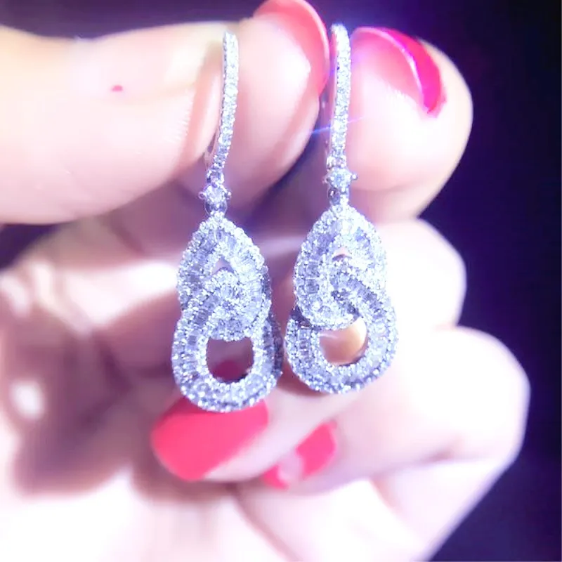 Us 1626 0 Aeaw Luxury Diamond Drop Earrings Real 18k White Gold Natural 1 2cttw Halo Wedding For Women In From Jewelry Us 1626 0 Aeaw Luxury Diamond Drop Earrings Real 18k White Gold Natural 1 2cttw Halo Wedding For Women In From Jewelry