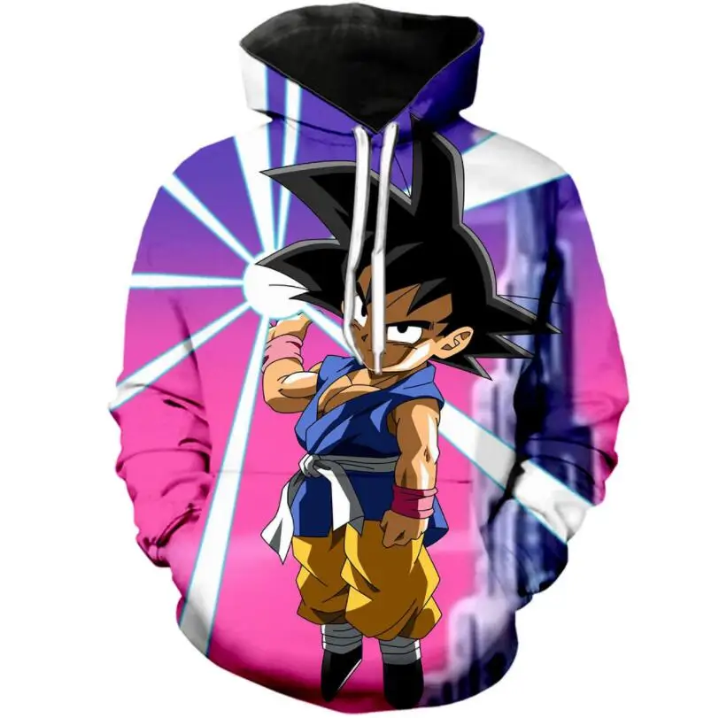 I2u 3d принт размера плюс пуловер Топы dragon ball Гоку мультфильм толстовки Толстовка С Карманами Для Взрослых