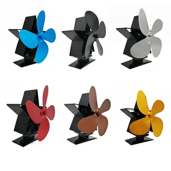 

Mini Fireplace 4 Blade Heat Powered Stove Fan Effecient Log Wood Burner Fireplace Fan Home Efficient Heat Distribution