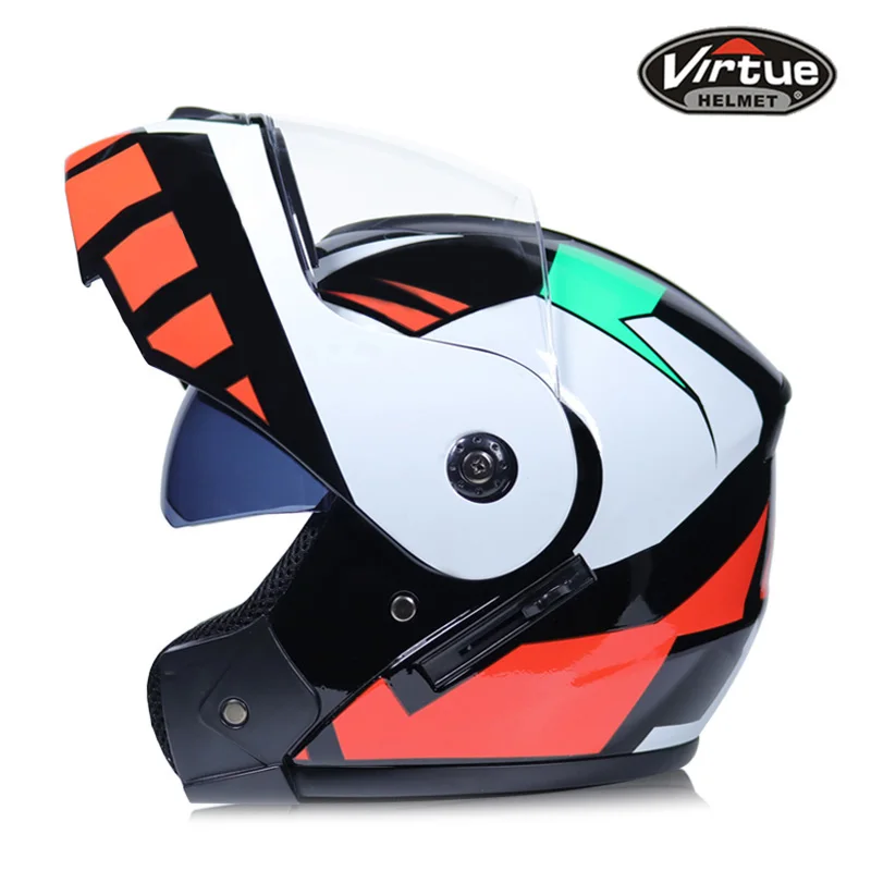 Флип-ап шлем анфас шлем motocicleta гонки casco шлемы мотокросса точка - Цвет: d1