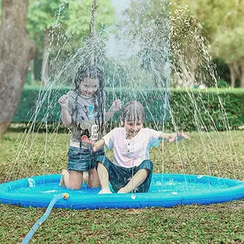 

Kids Outdoor Inflatable Dinosaur Rainbow Sprinkle Splash Mat Water Play Pad Toy