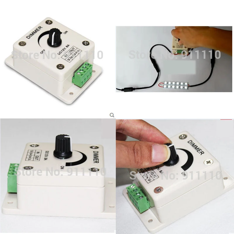 DC12V~ 24V 8A светодиодный диммер контроллер для 3528& 5050 один Цвет светодиодные ленты