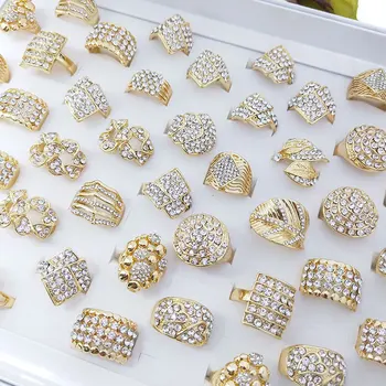 

36 Pcs/lot fashion classical gold color women alloy ring lot wholesale jewelry ring set 200729-21