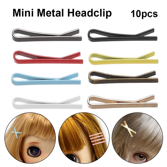 10PCS 1.1cm Mini Metal Clip for Doll Candy Color Cute Tiny Headwear Hairclip DIY Doll Accessories Princess Hairpin 3