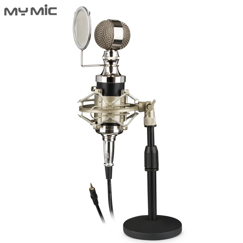 

My Mic Q680Z professional condenser recording microphone studio with desktop stand for broadcast
