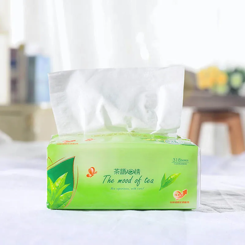 6 Packs 3 Layers Of Paper Drawing Log Face Towel Original Wood Pulp Flexible And Chip Free Paper Drawing Household Napkin
