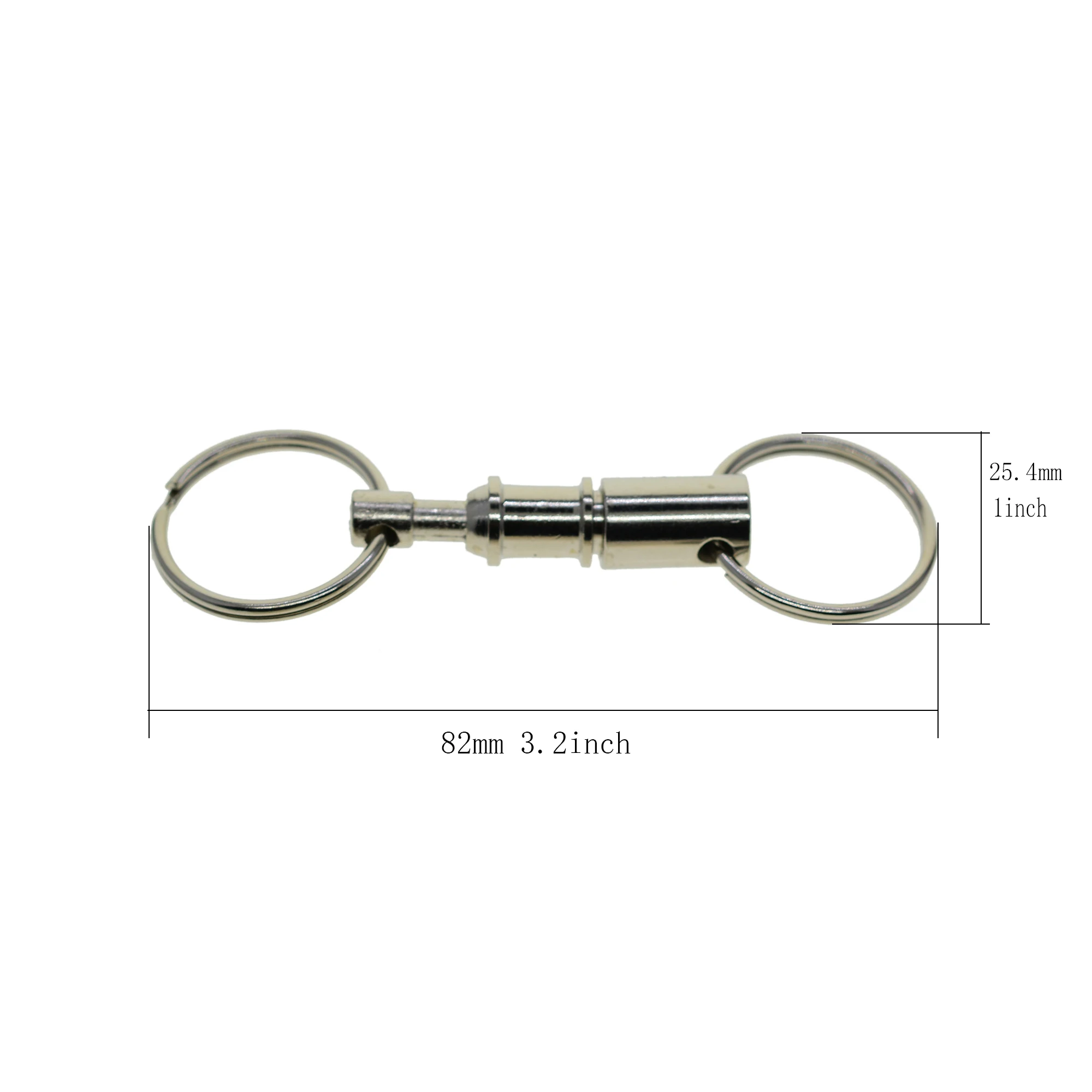 Removable Keyring Quick Release Keychain Dual Detachable Key Ring Snap Lock  Holder Steel Pull-Apart Key Rings