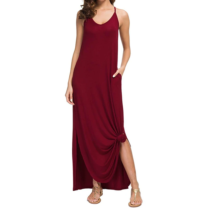 red split dress maxi