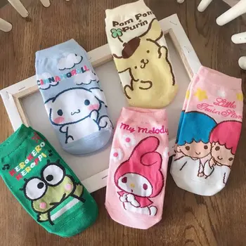 

My Melody Cinnamoroll PomPomPurin Little Twin Stars Keroppi Socks Women Cartoon Cotton Socks for Girls Children Christmas Gift