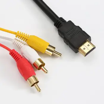 

HDMI to RCA Cable HDMI Male to 3RCA AV Composite Male M/M Connector Adapter Cable Cord Transmitter Adapter 1080P Cable TXTB1