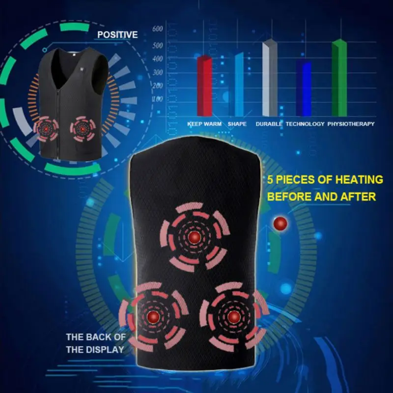 Унисекс Открытый USB infrarwood verwaring жилет Jas зима Flexibele Elektrische Thermische Kleding жилет для спорта