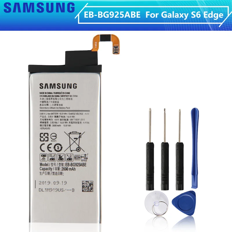 Оригинальная батарея SAMSUNG телефон Samsung GALAXY S6 Edge G9250 EB BG925ABE G925A/F/L/K/S/T G925 S6Edge 2600