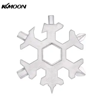 

18 in 1 Snowflake Shaped Stainless Steel Multi-purpose Tool Card Compact Portable Multi-functional Screwdriver with Keychain