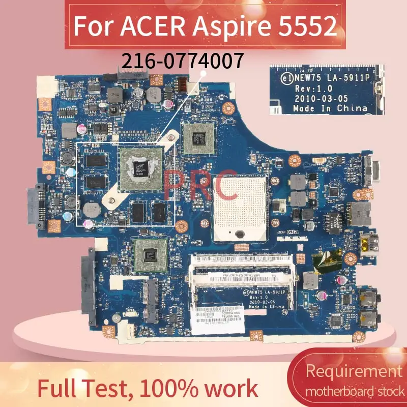 Новая деталь для ноутбука ACER Aspire 5552 5552G материнская плата DDR3 216 0774007|Материнские