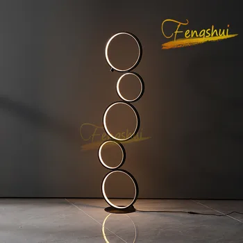 

Postmodern Ring Floor Lamp Nordic Simple LED Floor Lights Touch Switch Stand Lamp for Living Room Indoor Decor Home Floor Lamp