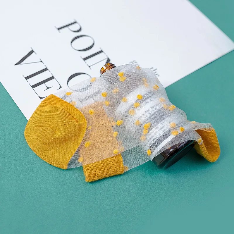 Женские Эластичные ультратонкие носки шелковые прозрачные дышащие с узором в