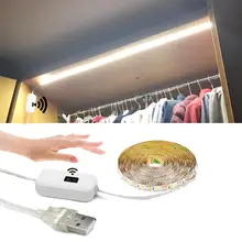 Спальни Кухонные светильники с питанием от USB Ручной развертки датчик движения светодиодный светильник 2835 Светодиодный s лампа под шкаф прикроватный светильник ing