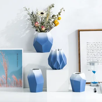 

Nordic Ceramic vase Origami Crafts flower vase Creative Dried Flower Pot Fashion TV cabinet Ornaments home decor accessories