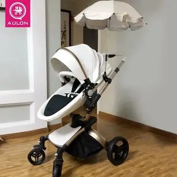 Aulon babyfond искусственная кожа 360 градусов вращения детская коляска, kinderwgen, 3 в 1 система путешествия сиденье с люлькой детская коляска
