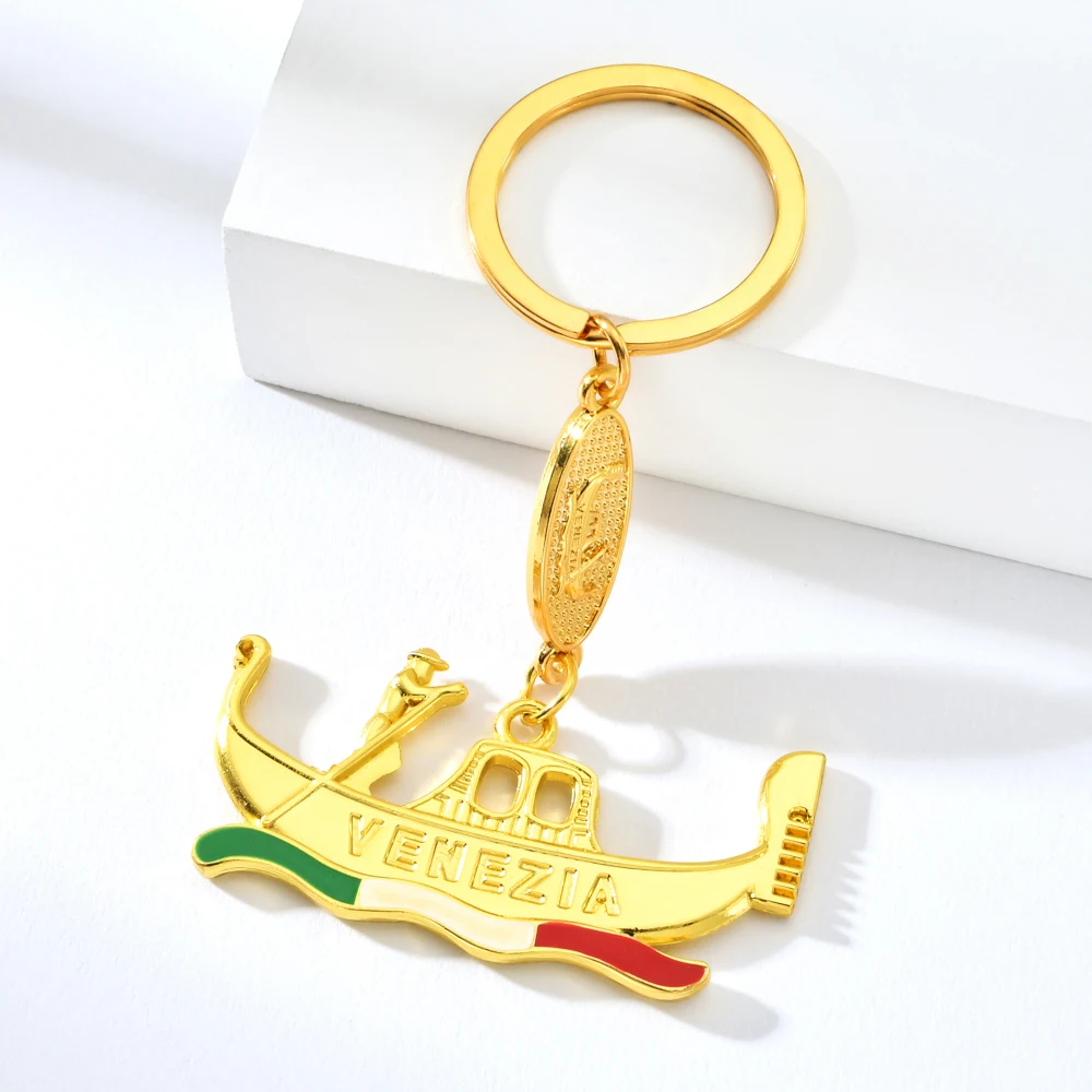 Vicney новейший Чистый золотой цвет Венецианская лодка брелок водный город Венеция сувениры брелок для ключей для лучшего друга брелок для ключей