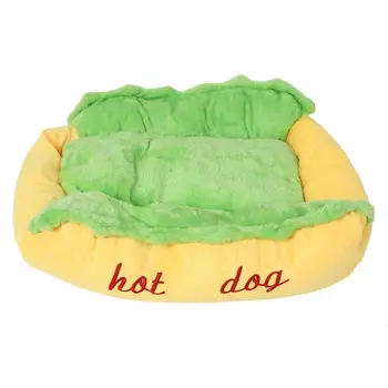 

Winter Dog Bed Mat Cute Hot-Dog Shaped Soft Plush Comfortable Pet Nest With Washable Mat for Small Dogs Cats Dogs House Beds