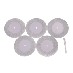 Disques de coupe en diamant et foret pour outil rotatif, 5 pièces de 50mm pour le verre et le métal 