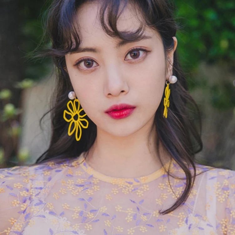 Корейские модные женские аксессуары летние милые желтые карамельные висячие