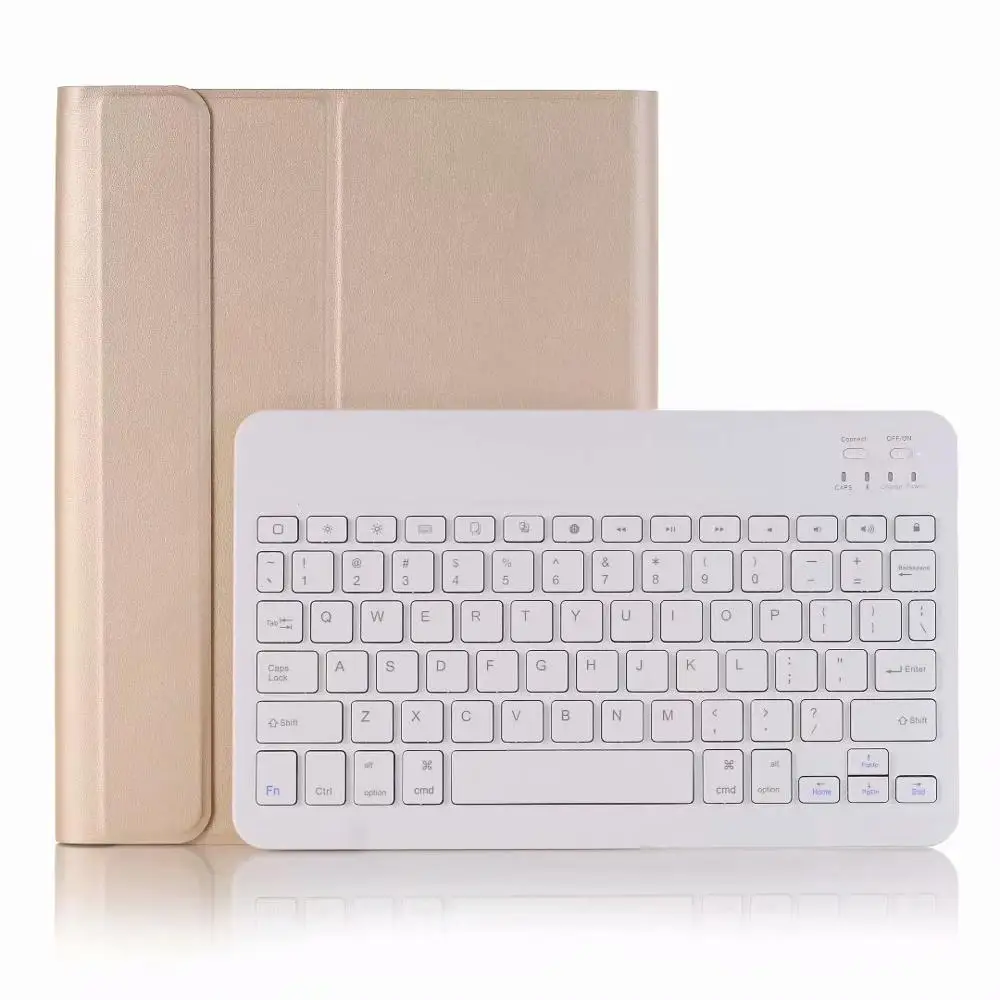 Клавиатура для Apple Ipad 10,2 чехол из искусственной кожи чехол-подставка для IPad 10,2 дюймов планшет Bluetooth клавиатура чехол+ ручка - Цвет: without Light