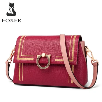 

FOXER Brand Genuine Leather Small Crossbody Bag for Women Casual Lady Shoulder Messenger Bag Travle Fashion Female Elegant Purse