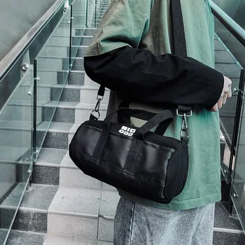 

Fashion Men large capacity messenger bag student casual multi-function travel female Barrel-shaped shoulder bag Women's Handbags