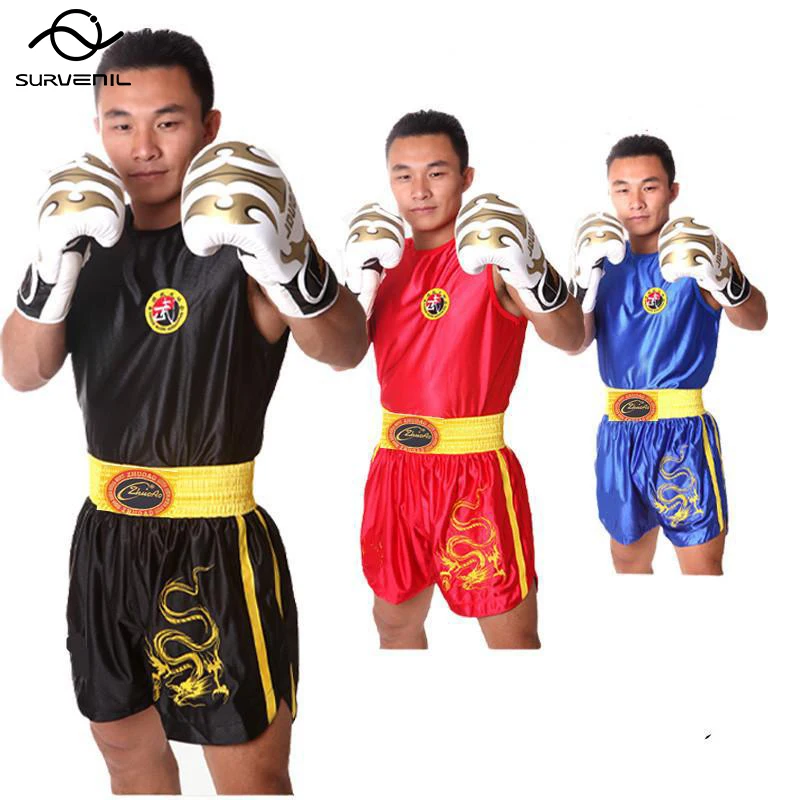 MMA Shorts Muay Thai T Shirt Kungfu Wushu Clothing Martial Arts Sanda Rashguard Boxing Pants Men Women Kids Performance Costume mma shorts