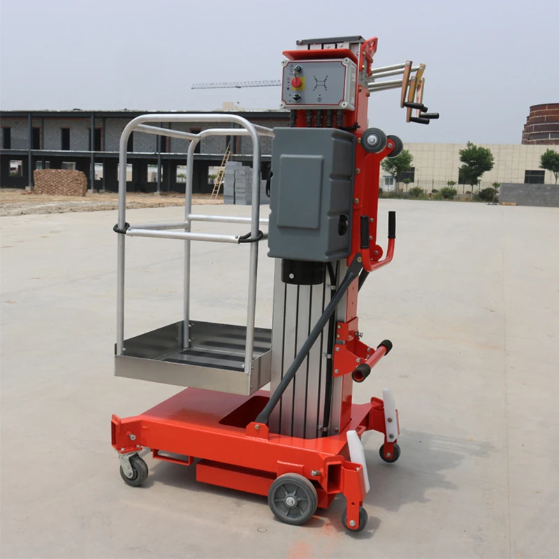6m Mobile Push Around Person Lift Vertical Mast Lift Manual Electric 92